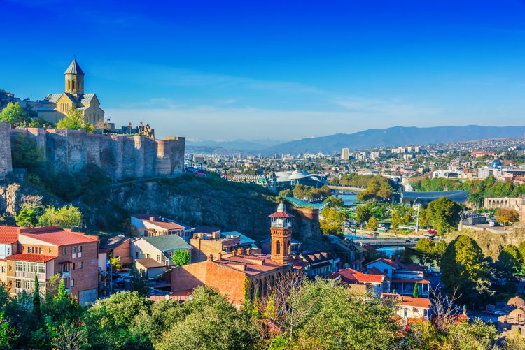 Panoramic view of Tbilisi, Georgia.